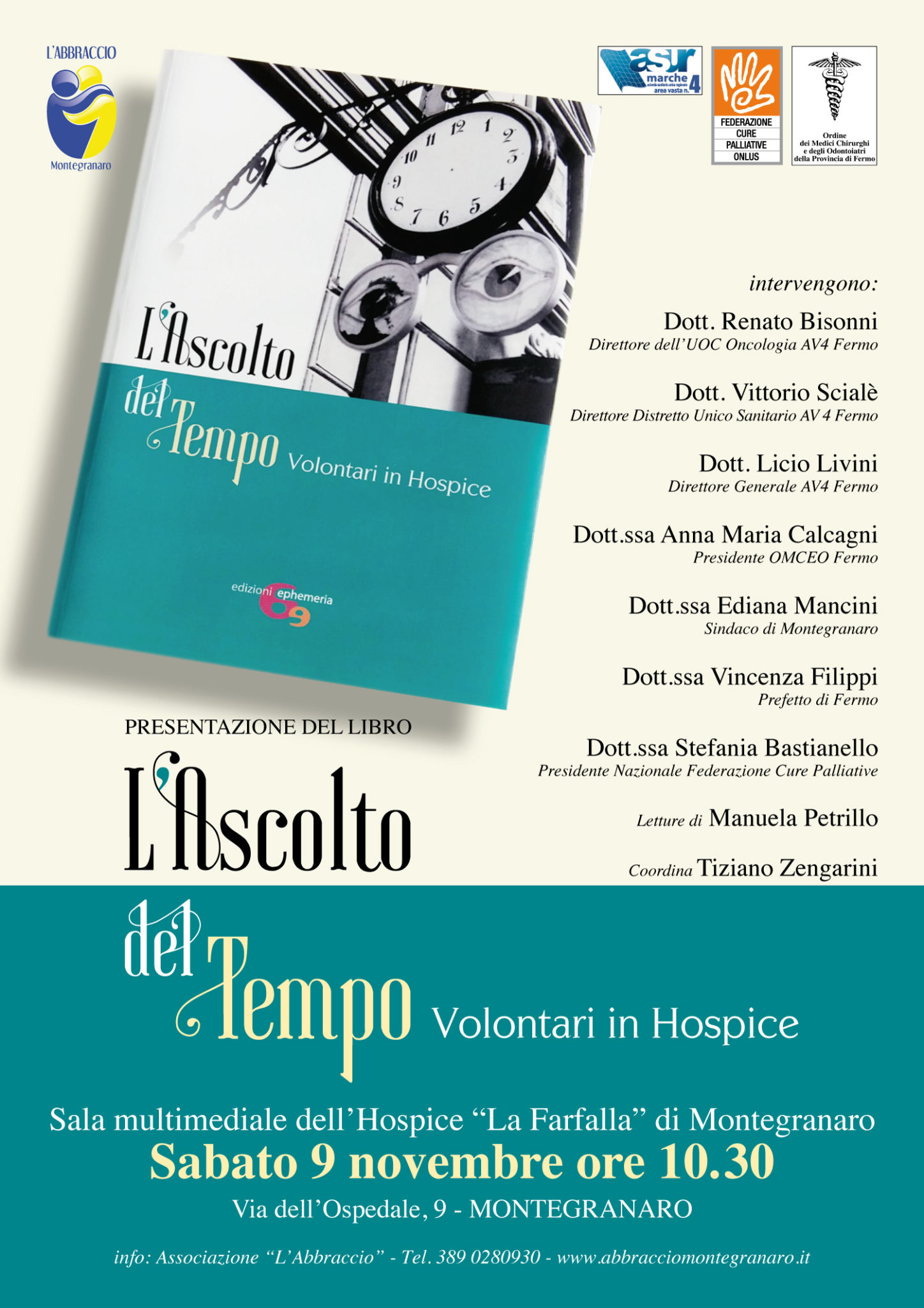 Presentazione del libro L'ASCOLTO DEL TEMPO Volontari in hospice